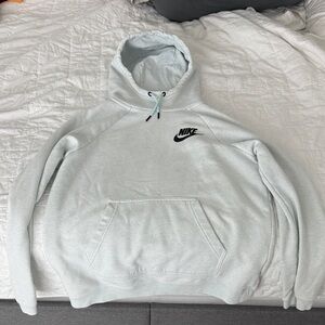 Nike Women's Light Gray/Blue Hoodie